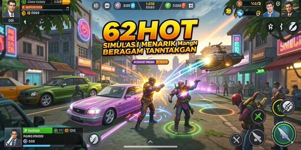 Tampilan gameplay 62HOT yang menakjubkan dalam simulasi interaktif.