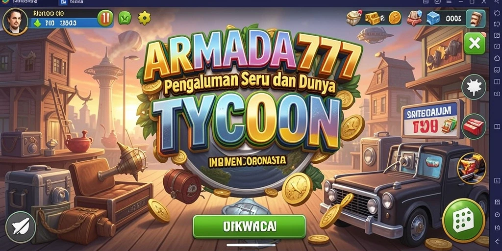 Tangkapan layar permainan ARMADA777 yang menunjukkan pengalaman bisnis Tycoon.