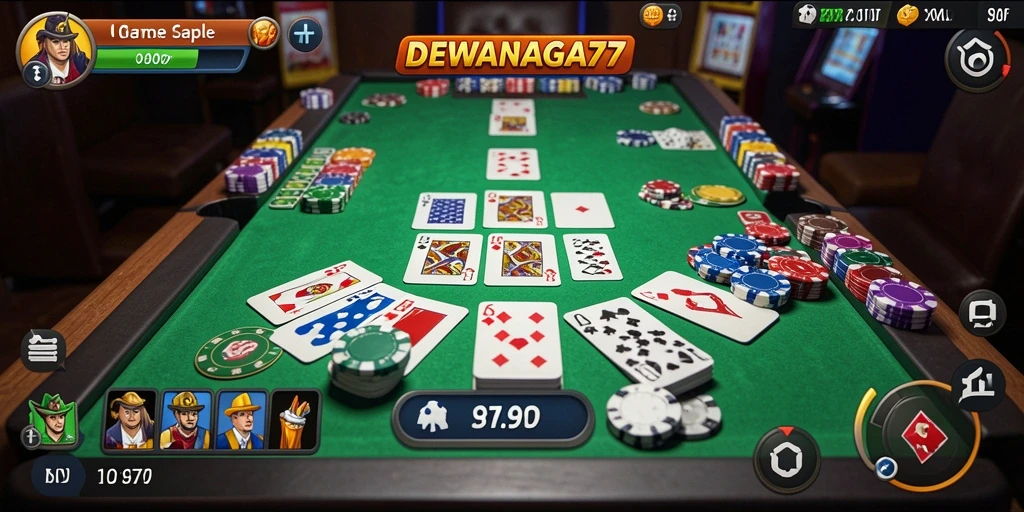 Tampilan menarik gameplay Gaple di DEWANAGA77.