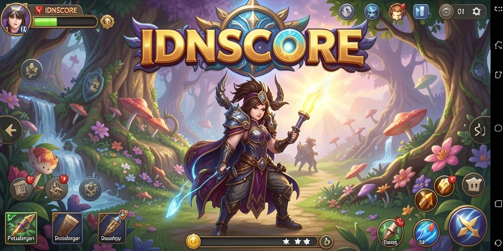 Tampilan gameplay yang menegangkan dalam IDNSCORE saat menjelajahi dunia petualangan.