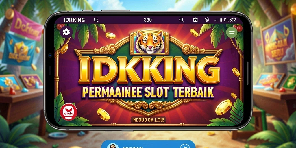 Screenshot gameplay IDRKING dengan tampilan slot yang penuh warna.