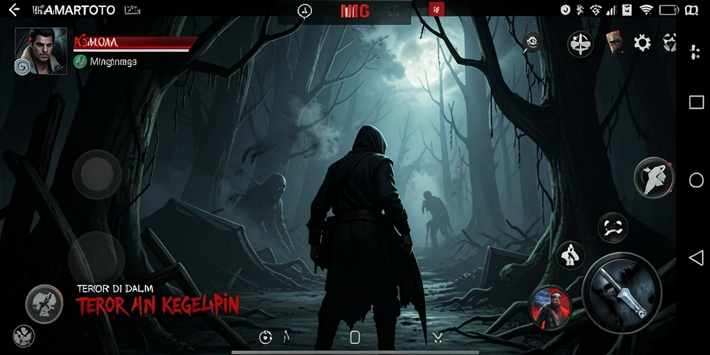 Gameplay menegangkan di KAMARTOTO dengan suasana Horror yang kental.