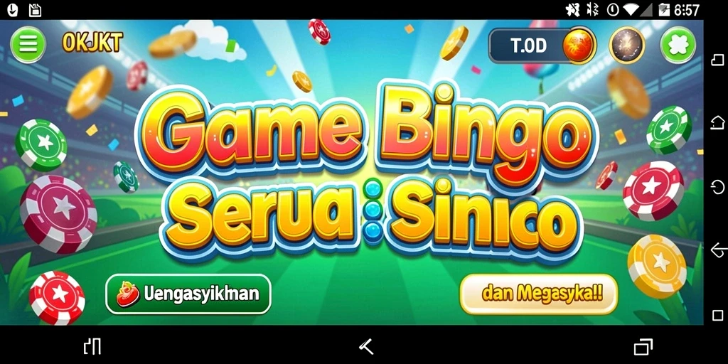 Tangkapan layar permainan Bingo di OKJKT yang mendebarkan.
