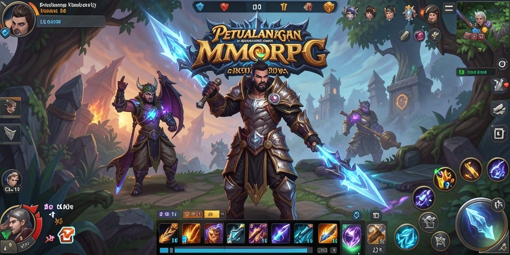 Screenshot utama OLX17 menampilkan aksi pertarungan yang seru dalam dunia MMORPG.
