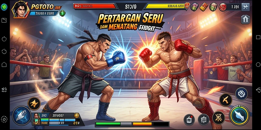 Tampilan seru PGTOTO saat pertarungan berlangsung di arena.