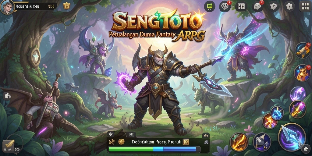 Tangkapan layar menunjukkan pertarungan seru dalam dunia SENGTOTO ARPG.