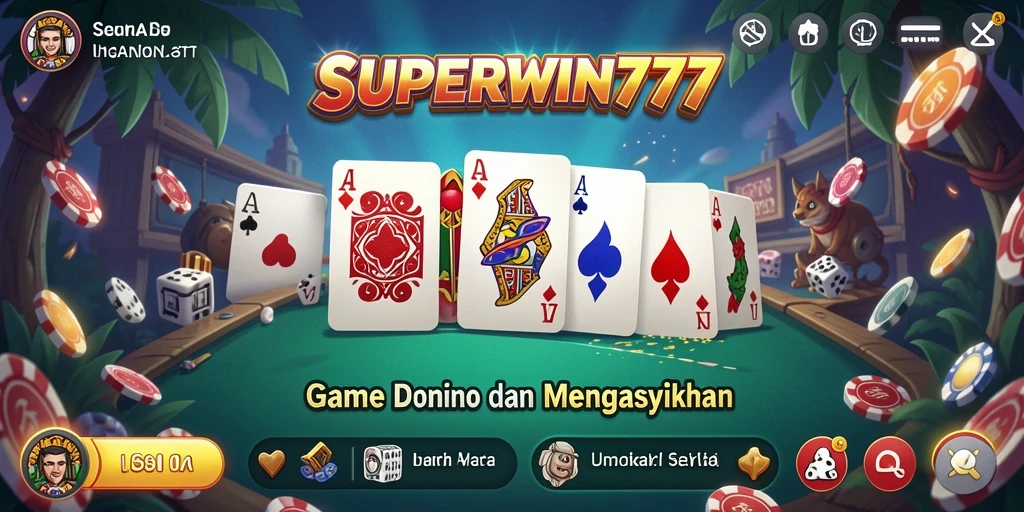 Tampilan screenshot permainan <strong>SUPERWIN777</strong> yang menampilkan aksi seru domino.